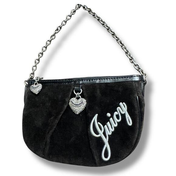 Juicy Couture Handbags - JUICY COUTURE | Vintage Y2K Velour Handbag Chain Link Shoulder {130}